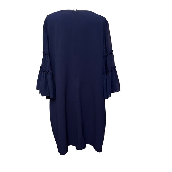 Chelsea 28 Navy Blue V Neck Dress Tiered Ruffle Bell Sleeves Formal Size 20 - Picture 5 of 8